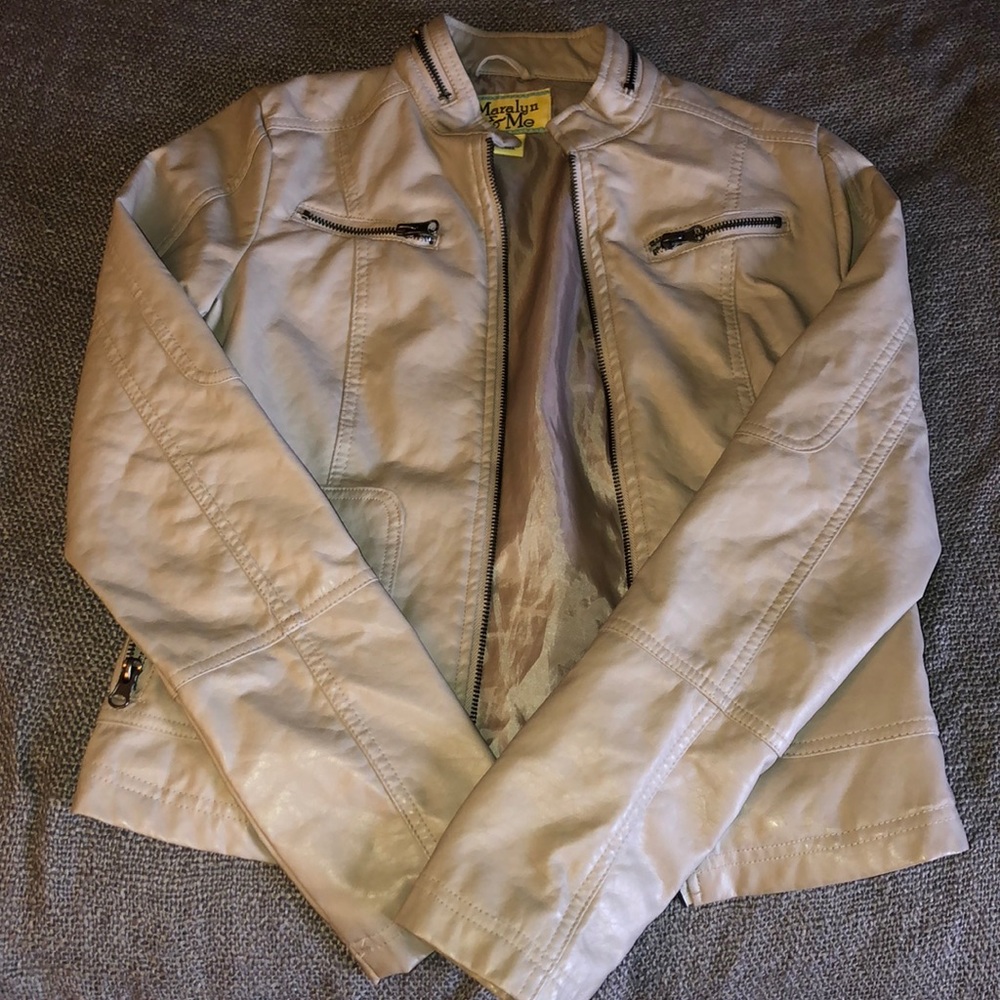 Tan Faux leather jacket